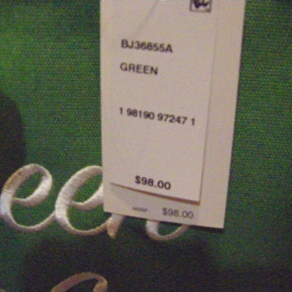 Betsey Johnson Kitsch Queen Of The Green Large Canvas Tote Bag Green & White NWT - Picture 16 of 16